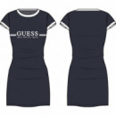 Vestido Mini de Punto Acanalado Ceñido de GUESS
