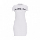 Vestido Mini de Punto Acanalado Ceñido de GUESS