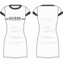 Vestido Mini de Punto Acanalado Ceñido de GUESS
