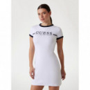 Vestido Mini de Punto Acanalado Ceñido de GUESS