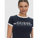 Vestido Mini de Punto Acanalado Ceñido de GUESS