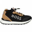 Deportivo Malla Beige+negro  HUGO