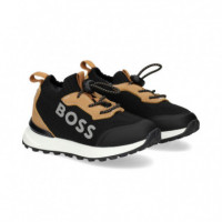 Deportivo Malla Beige+negro  HUGO
