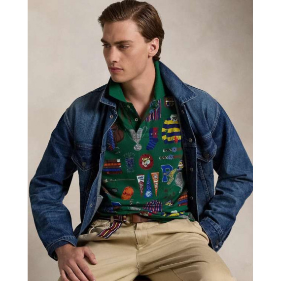 20/1 Printed Mesh-ssl-psh Green  RALPH LAUREN