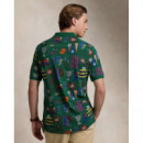 20/1 Printed Mesh-ssl-psh Green  RALPH LAUREN