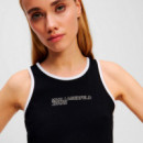 Camiseta sin Mangas con Detalle de Ribete  KARL LAGERFELD JEANS