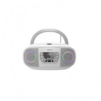 FONESTAR Radio CD Portatil BLUETOOTH Boom-go Gris con Usb, MP3, Aux In con Luces