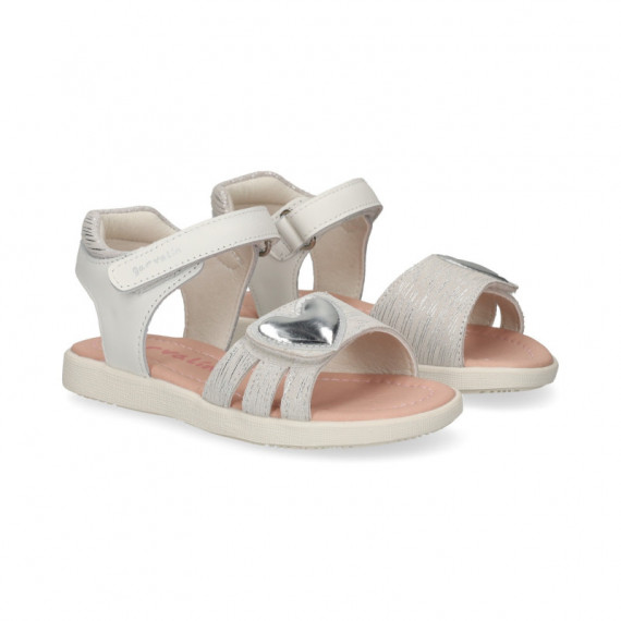 Sandalia Corazon Gris+blanco  GARVALIN