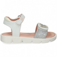 Sandalia Mariposa Piel+gliter Blanco  GARVALIN