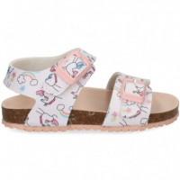 Sandalia Print 2 Hebillas Multi Blanco  GARVALIN