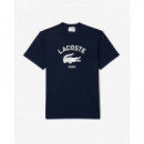Camiseta de Algodón con Estampado Exclusivo de LACOSTE