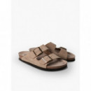 Calzado Sandalia GENUINS Hawaii Velour Taupe