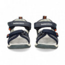 Sandalia 2 Velcros Naranja+azul  BIOMECANICS