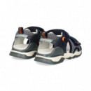 Sandalia 2 Velcros Naranja+azul  BIOMECANICS