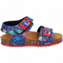 Sandalia Dinosaurios Azul  GARVALIN