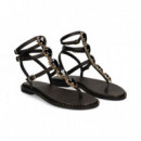 Esclava 3 Hebillas+piedras Negro  EXE