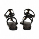 Esclava 3 Hebillas+piedras Negro  EXE