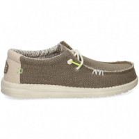 Deportivo Wallabee Tejido Gris  HEY DUDE