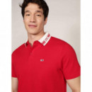 Tjm Tipped Logo Polo Ss Ext Red Hot  TOMMY JEANS