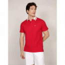 Tjm Tipped Logo Polo Ss Ext Red Hot  TOMMY JEANS