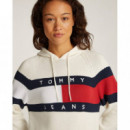 Tjw Flag Hood Sweater Dress Ext Ancient  TOMMY JEANS