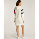 Tjw Flag Hood Sweater Dress Ext Ancient  TOMMY JEANS