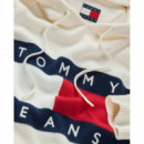 Tjw Flag Hood Sweater Dress Ext Ancient  TOMMY JEANS