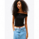 Tjw Boat Neck Top Ss Ext Black  TOMMY JEANS