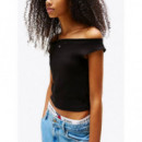 Tjw Boat Neck Top Ss Ext Black  TOMMY JEANS