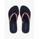Th Corp Mid Wedge Beach Sandal Space Blu  TOMMY HILFIGER