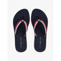 Th Corp Mid Wedge Beach Sandal Space Blu  TOMMY HILFIGER