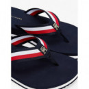 Th Corp Mid Wedge Beach Sandal Space Blu  TOMMY HILFIGER
