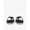 Th Corp Mid Wedge Beach Sandal Space Blu  TOMMY HILFIGER