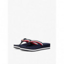 Th Corp Mid Wedge Beach Sandal Space Blu  TOMMY HILFIGER