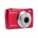 AGFAPHOTO Camara de Fotos Digital DC8200 Rojo 18MP, Full HD con Tarjeta 16GB