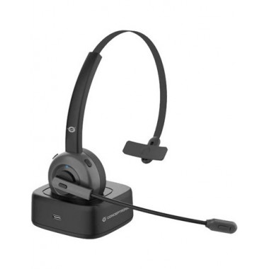 CONCEPTRONIC Auricular BLUETOOTH de Casco Monoaural con Base y Adaptado Tipo C POLONA03BDA Negro