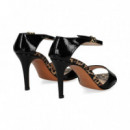 Sandalia Talon+gilda Charol Negro  ALBANO