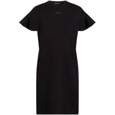 KARL LAGERFELD - Fabric Mix T Shirt Dress - 999 - A2W13039/999