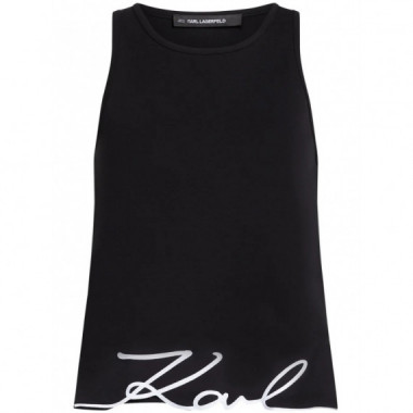 KARL LAGERFELD - Signature Hem Tank Top - 999 - A2W17066/999