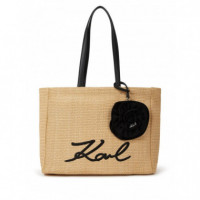 KARL LAGERFELD - K Signature Flower Raffia Tote - 106 - A2W46049/106