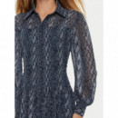 Vestidos Smock Btn Dwn Shirt Dress Azul  MICHAEL KORS