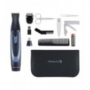 REMINGTON Recortadora de Barba + Corta Pelo Nariz, Oido NE3890 Kit de Viaje 13 Accesorios