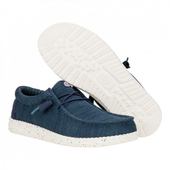 Mocasines Zapatillas Hey DUDE Wally Stretch Mesh Azul Marino