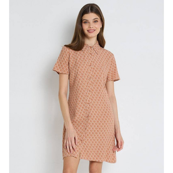 Viscose Button Down A-line Dress Monogra  CALVIN KLEIN
