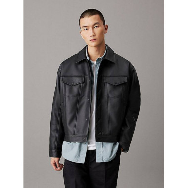 FAUX LEATHER JACKET CK BLACK