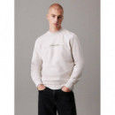 Minimal Logo Crew Neck Moonbeam  CALVIN KLEIN