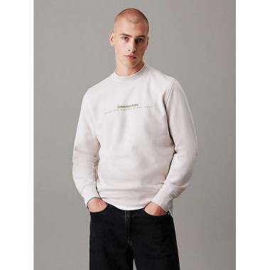 Minimal Logo Crew Neck Moonbeam  CALVIN KLEIN