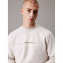 Minimal Logo Crew Neck Moonbeam  CALVIN KLEIN