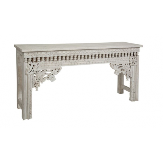 CONSOLA 18-1036 TALLADO COLOR BLANCO ENVEJECIDO