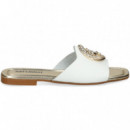 Pala Aplique Piel Blanco  JUST CAVALLI